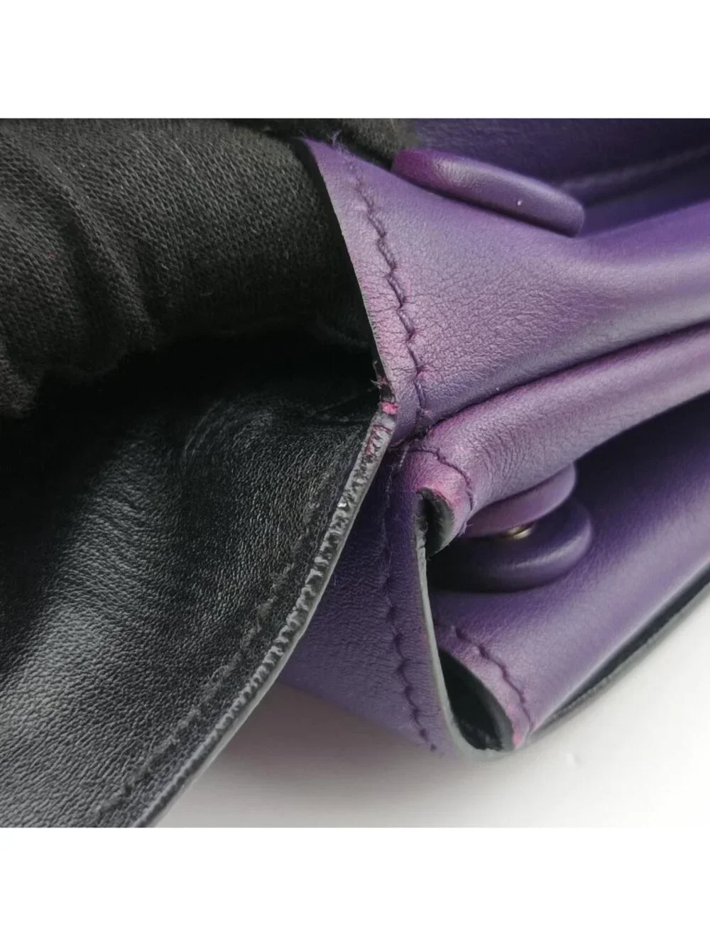 Prada Double Flap Chain Purple Leather 14